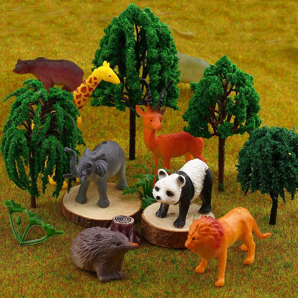 Animal Toy, 64 Pack Mini Wild Jungle Realistic Plastic Animals Figure Toys Set, for Kids Boy Girl Party Favors Pinata Goodie Bag Stuffers Easter Egg