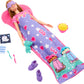 Barbie Doll & Playset with 2 Toy Dog Figures & 10+ Accessories, Puppy Slumber Party with Color-Change Feature, Sleeping Bag, Eye Masks & More