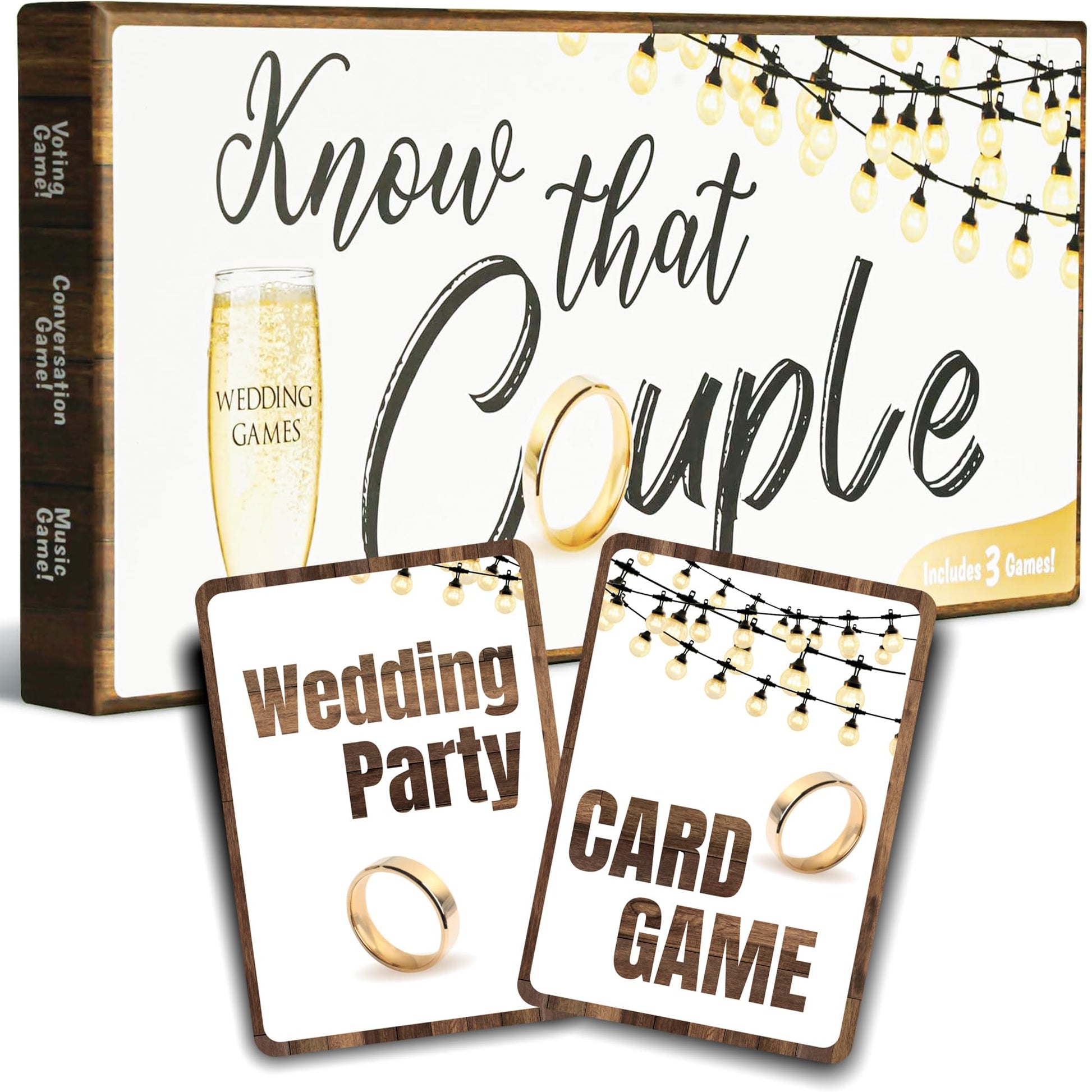 Know that Couple - Bridal Shower & Engagement Party Game 3-in-1 Wedding Celebration Game Fun Storytelling, Music Challenge & Who Knows The Couple Best