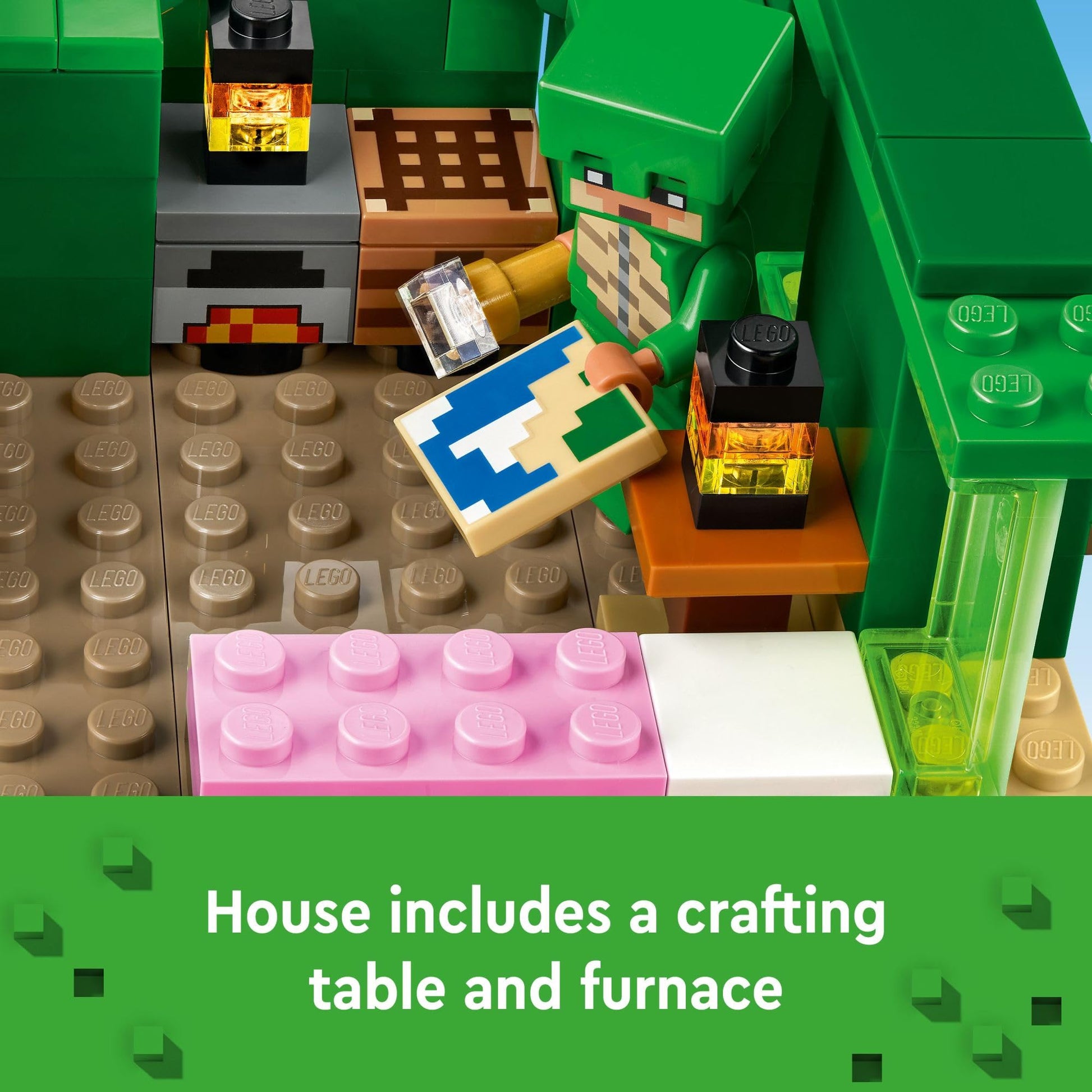 LEGO Minecraft The Turtle Beach House Construction Toy, Minecraft House Building Set with Turtle Figures, Accessories, and Characters from The Game