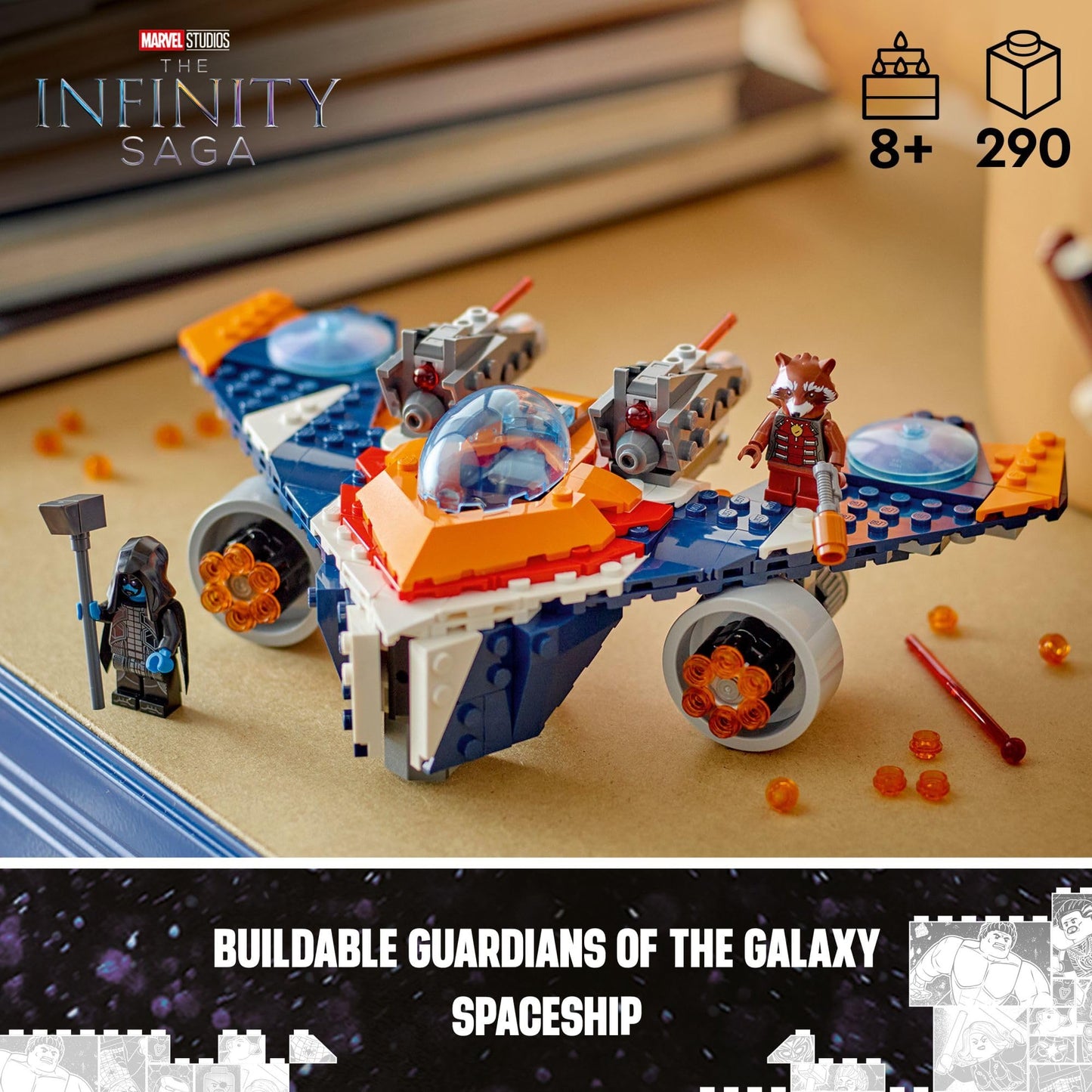 LEGO Marvel Rocket’s Warbird vs. Ronan, Buildable Super Hero Spaceship Toy for Kids, Guardians of The Galaxy Gift for Marvel Fans, Building Toy for