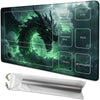 Playmat for MTG Green Dragon Magic Play Mat 24x14 Inch Card Game Mat for Magic The Gathering TCG PTCG Playmat with Free Storage Bags Non-Slip Backing