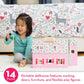 Melissa & Doug Fold & Go Wooden Dollhouse with 2 Dolls and 11 Pieces of Furniture - Portable Mini Doll House with Accessories and Toy Figures, Ages 3+