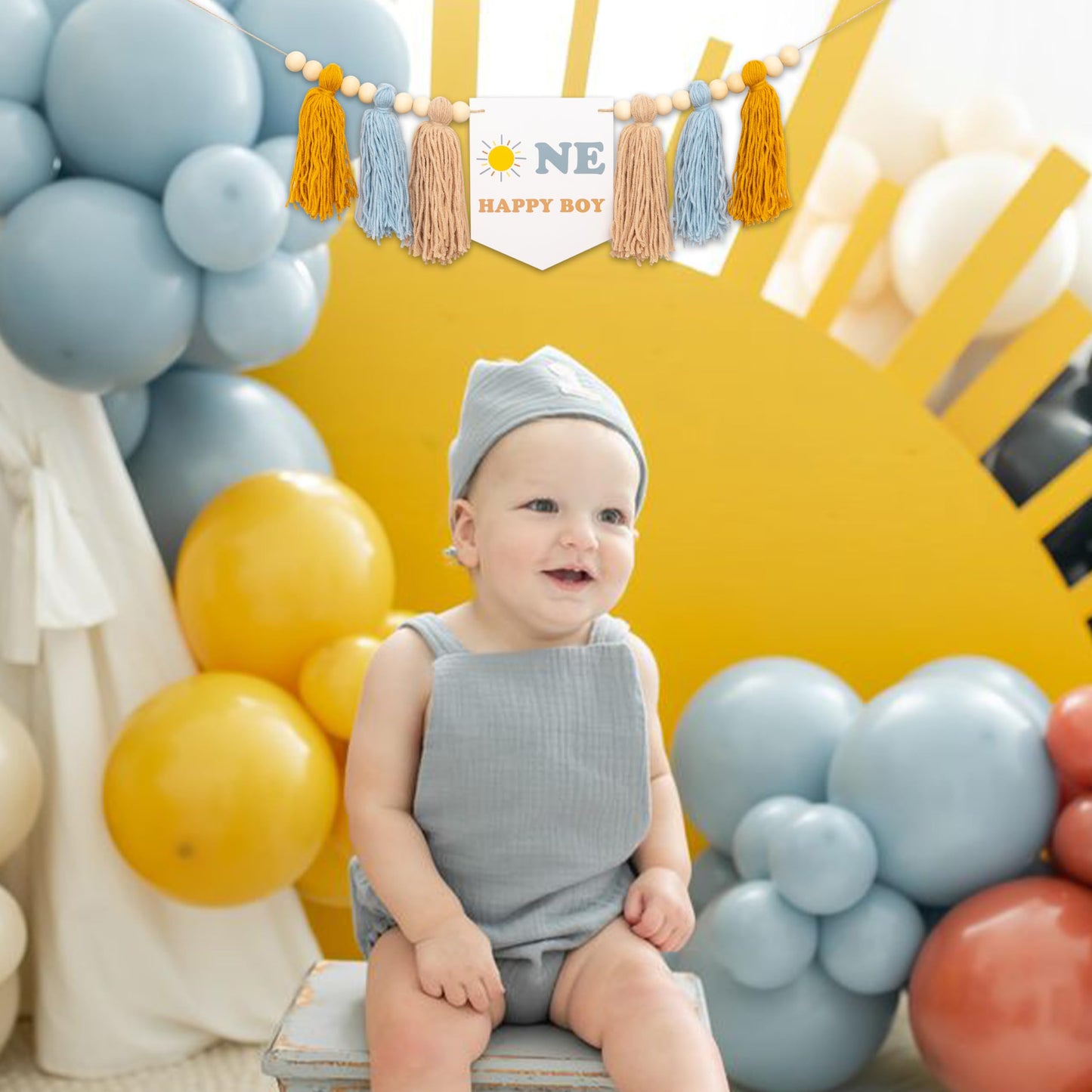 MUWEOL One Happy Boy High Chair Banner