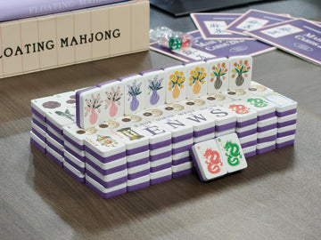 Floating Mahjong Tiles for Pool with Storage Bag & Dice, 1.45" Waterproof Floating Foam Mahjong Tile Set with Mahjong Cards 2026 for Mahjong Float