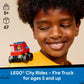 LEGO City Rides - Fire Truck Building Toy for Kids - Emergency Pretend Play for Boys & Girls, Ages 5+ - Toy Truck W/Raisable Ladder & Firefighter