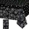 Tatuo Western Party Tablecloth Paisley Table Cover Bandana Plastic Table Cloth Rectangle Floral Tablecloth for Western Cowboy Themed Party