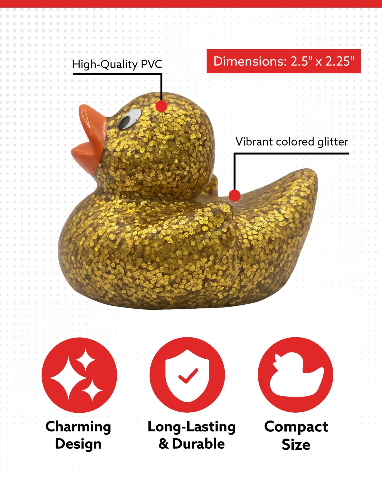 Alpi Glitter Ducks Gold Bath Toys