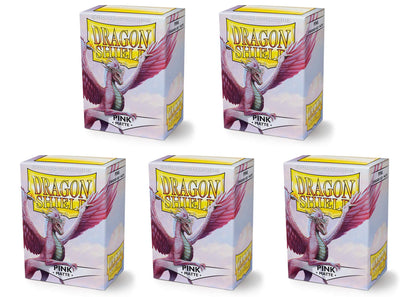 5 Packs Dragon Shield Matte Pink Standard Size 100 ct Card Sleeves Value Bundle!