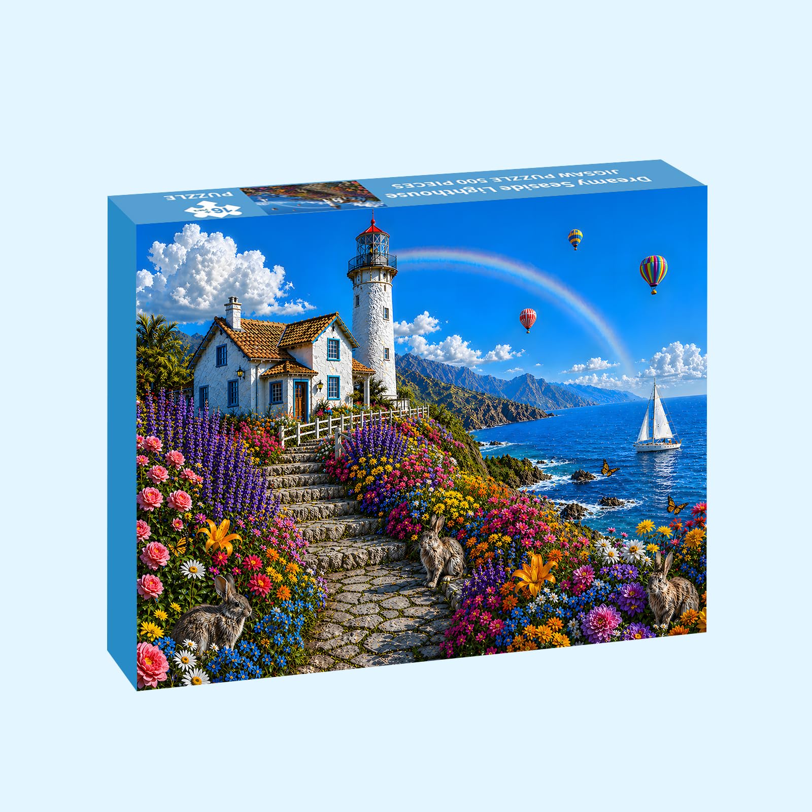 Ocean Lighthouse Puzzles for Adults 500 Pieces, Letter on The Back