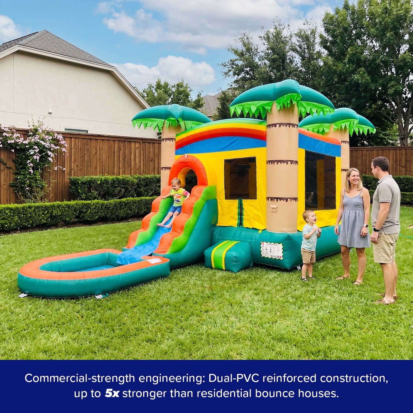 HeroKiddo 13x24 Tropical Breeze Commercial Inflatbale Bouncer Slide Pool