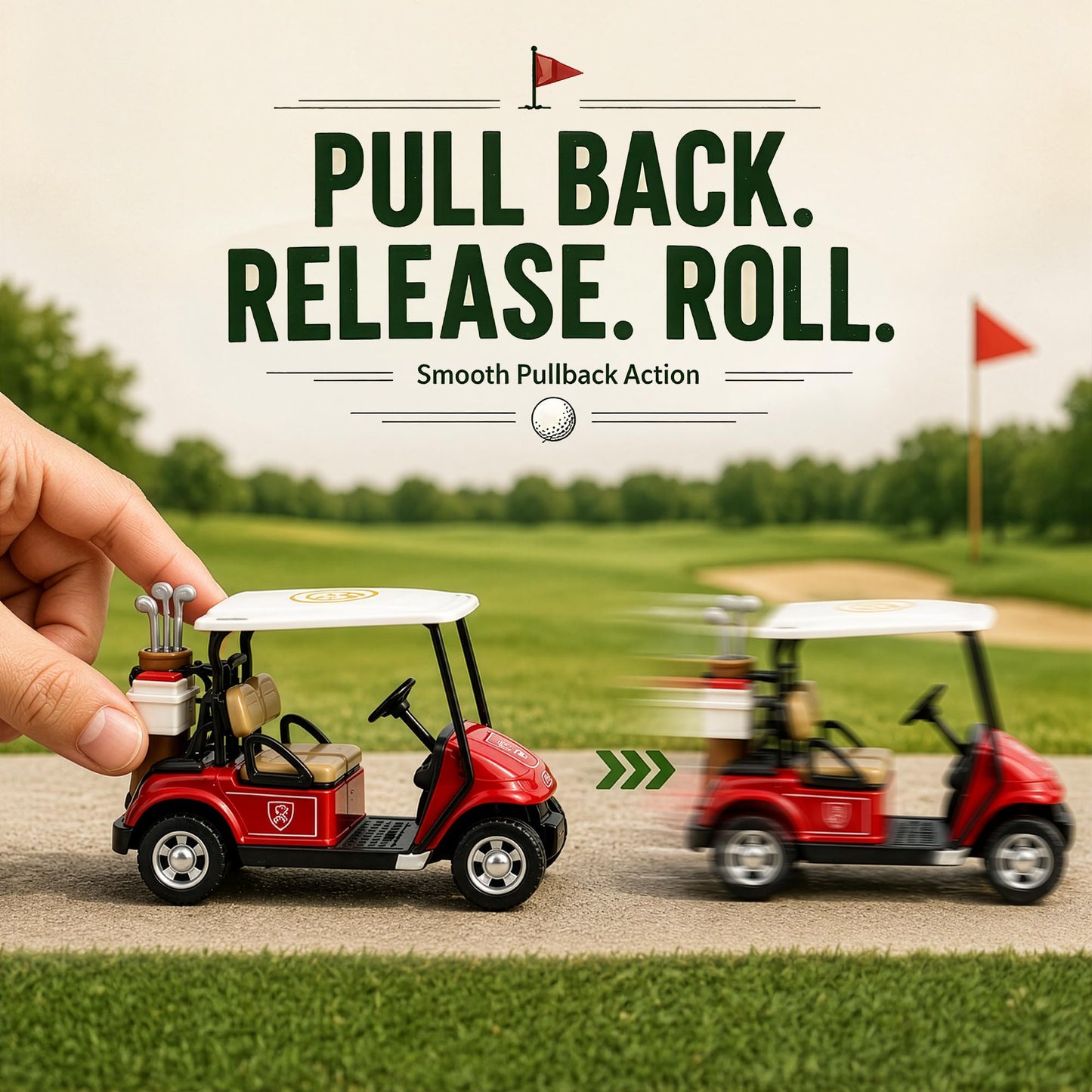 Box of 12 Mini Golf Carts Replicas, 4" Diecast Alloy Metal Pullback Action 1:32 Scale Model Toy Golfcart Vehicle for Table Golf Decor Golf Party