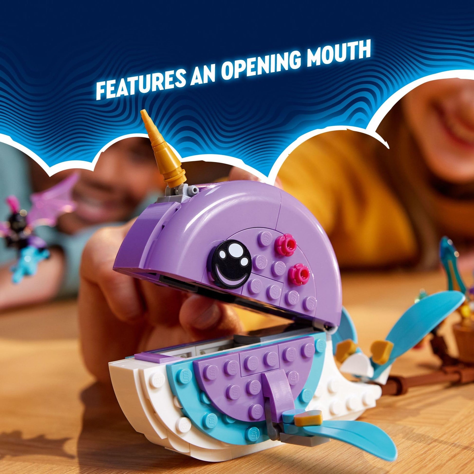 LEGO DREAMZzz Izzie's Narwhal Hot-Air Balloon Deep-Sea Animal Toy, Save Bunchu from a Grimspawn, Transforming Whale Figure for Kids, Bunny Toy