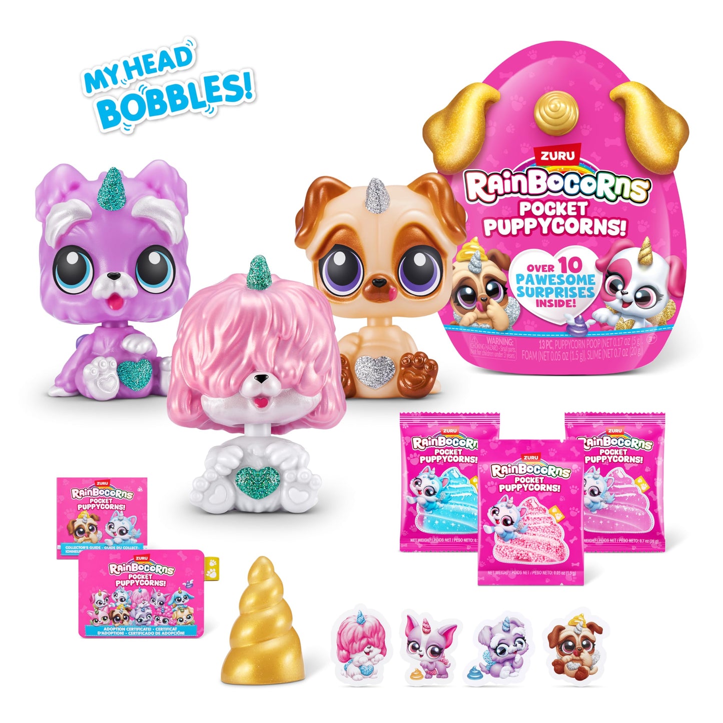 Rainbocorns Pocket Puppycorn 3 Pack by ZURU Toy Puppy Dog Mini Unboxing Girls Gifting