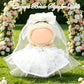 Clothes Compatible with LABUBU Doll - 4PCS Wedding Dress Set, 17cm Doll Clothes Designer Outfit for Bridal Theme, Cute Stylish Accessories for Labubu