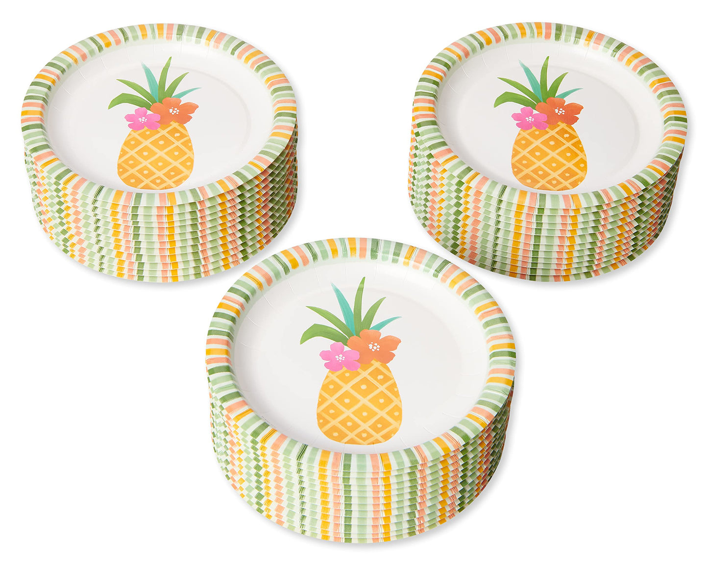 American Greetings Tropical Luau Party Supplies for BBQs and All Summer Parties, Dessert Plates (36-Count)
