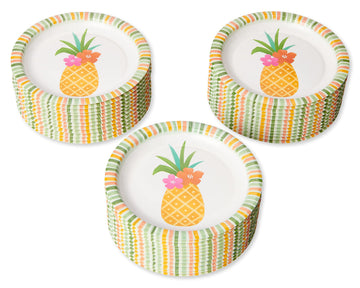 American Greetings Tropical Luau Party Supplies for BBQs and All Summer Parties, Dessert Plates (36-Count)