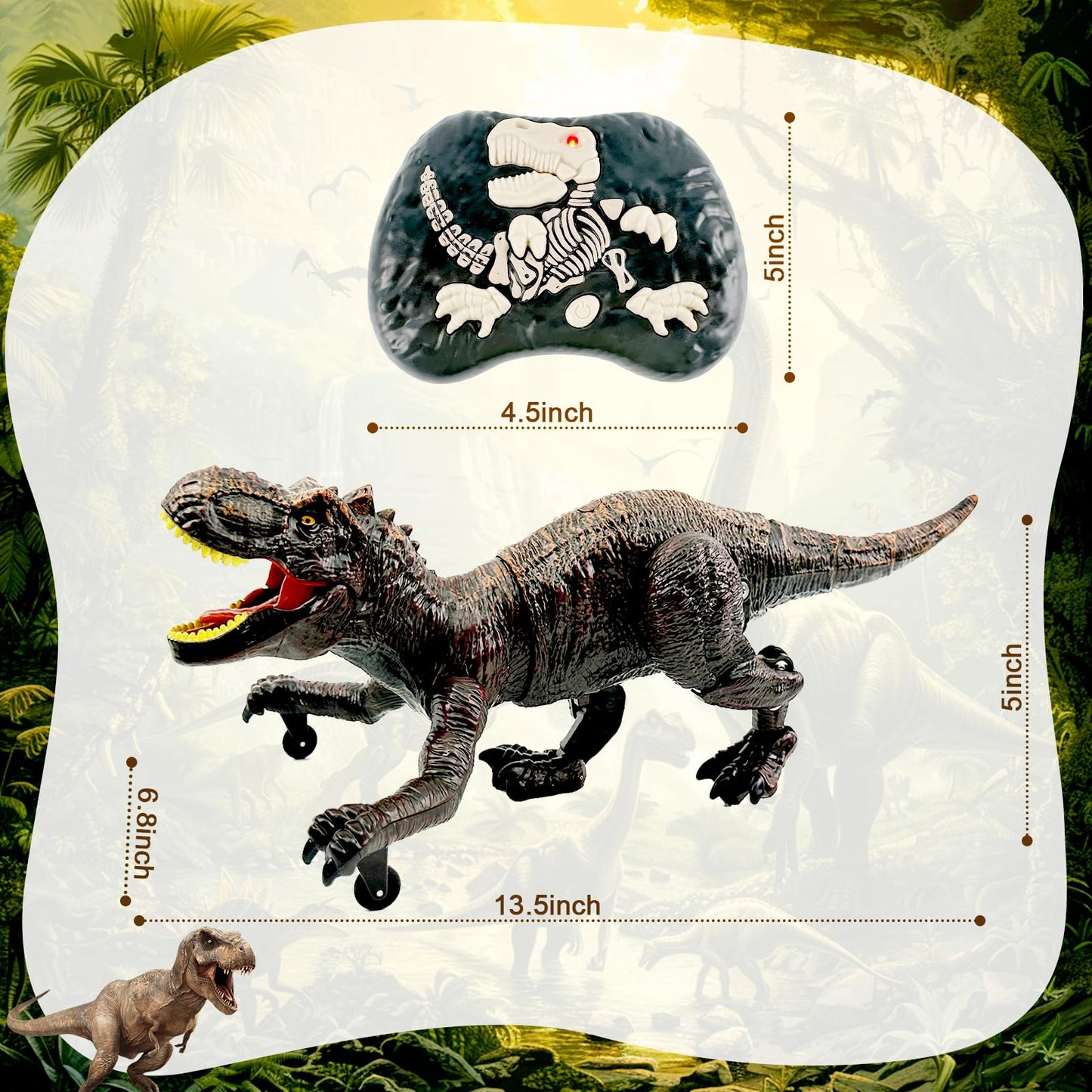 TALGIC Remote Control Dinosaur Robot Toy for Boys 4-7, RC Dinosaur with Realistic Legs & Spray Stream for Kids 3 4 5 6 7 9 Year Old Boy Birthday Gift
