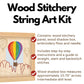 LEISURE ARTS Wood Stitched String Art Kit with Shadow Box Hot Air Balloon - Adult Or Kids Craft - Craft Kits for Teens String Art Kit for Adults 3D 3D