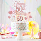 Lecferrarc 50th Birthday Cake Decorations, 50th Birthday Candles Cake Numeral Candles and Glitter Happy 50th Birthday Cake Toppers Set for Birthday