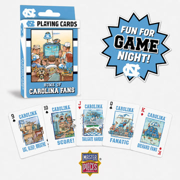 Masterpieces Officially Licensed NCAA UNC Tar Heels Playing Cards for Fans - 54 Card Deck for Adults