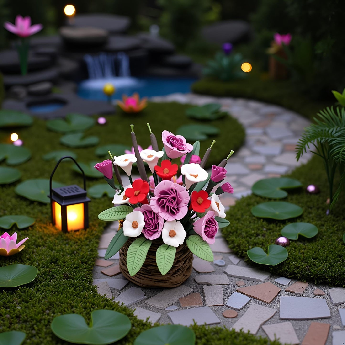1Pc 1/12 Miniature Plants and Flowers Dollhouse Decoration Accessories, DIY Micro Landscaping Decor