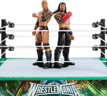 Mattel WWE Bloodline Rules Playset with Ring & 2 Action Figures, Includes The Rock & Roman Reigns 6-inch Superstar Collectibles