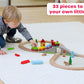 Jasey's Toy Chest 33-Piece Wooden Little Town Train Adventure Set | Interlocking Tracks, Bridge, & Town Accessories | Compatible with Other Wooden