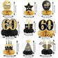 9 Pieces 60th Birthday Decoration 60 th Birthday Centerpieces for Tables Decorations Cheers to 60 Years Honeycomb Table Topper for Men and Women Sixty