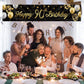 Happy 90th Birthday Banner for Men Women Sign Black Gold Glitter 90 Years Old Birthday Party Decorations Supplies Anniversary Celebration Backdrop