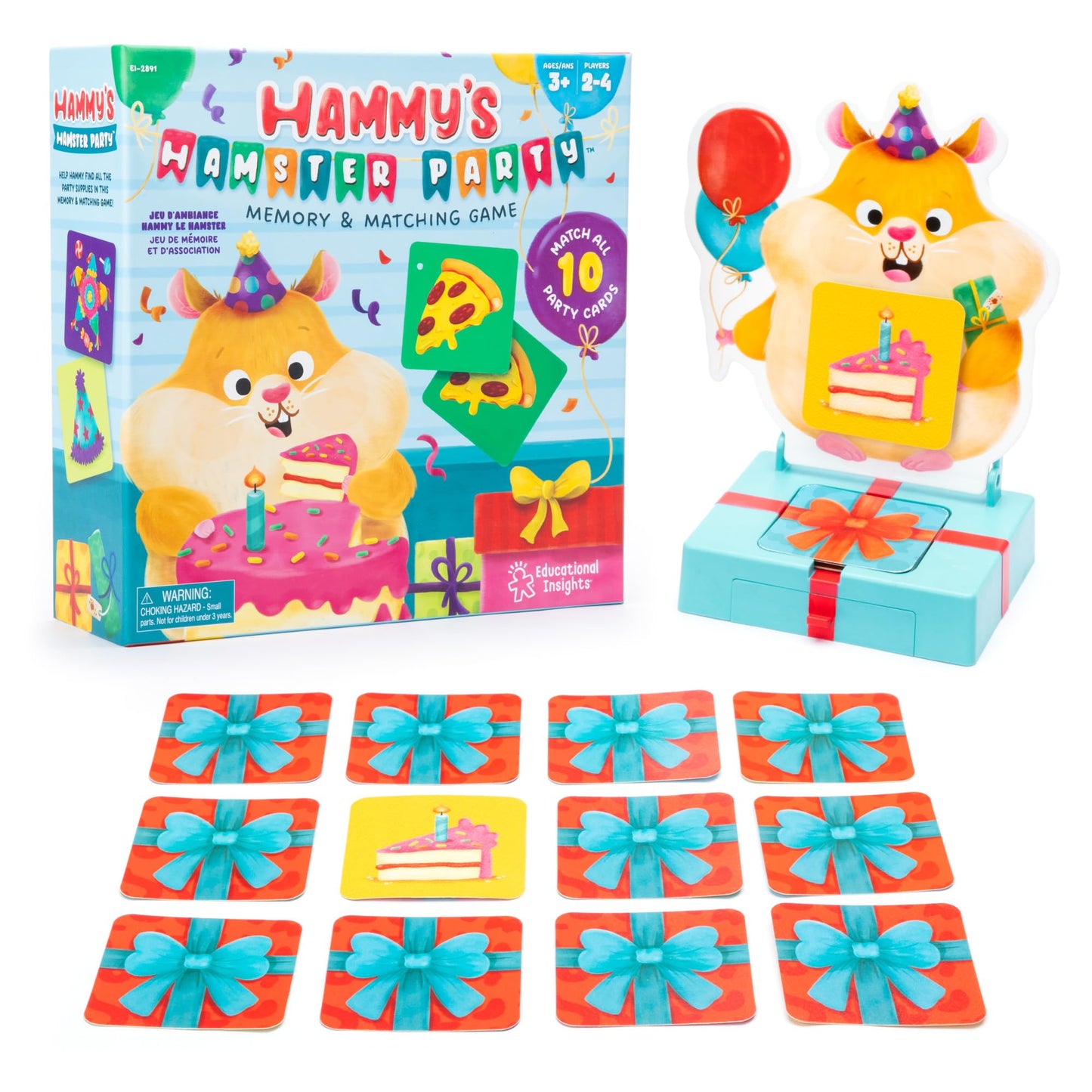 Educational Insights Hammy's Hamster Party - Animal Memory Matching Game for Kids, Skill-Building Toddler Games Ages 3-5, Memory Game with Matching