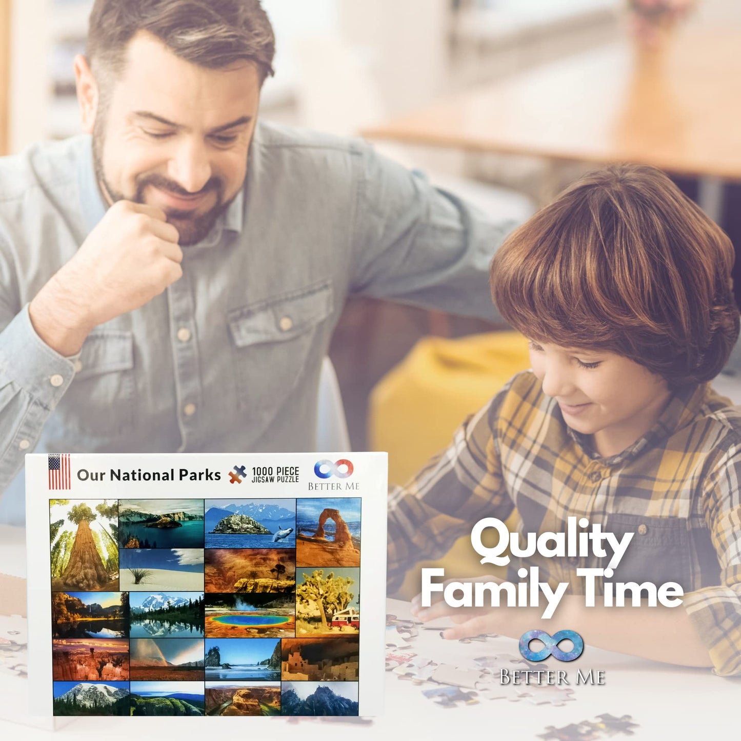 National Parks Puzzle 1000 Piece - Yellowstone, Zion, Acadia & More