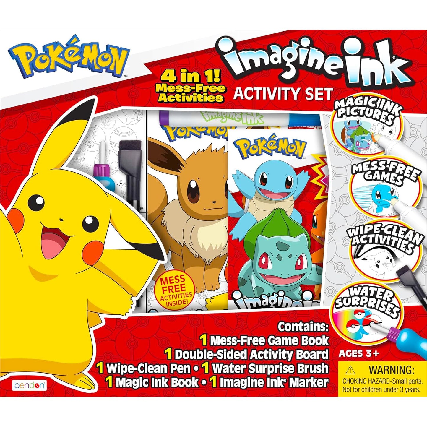 Pokemon Imagine Ink 4-in-1 Activity Set - Bundle Includes Pokemon Imagine Ink with Coloring Books, Stickers, Games, Puzzles, Drawing, and More |