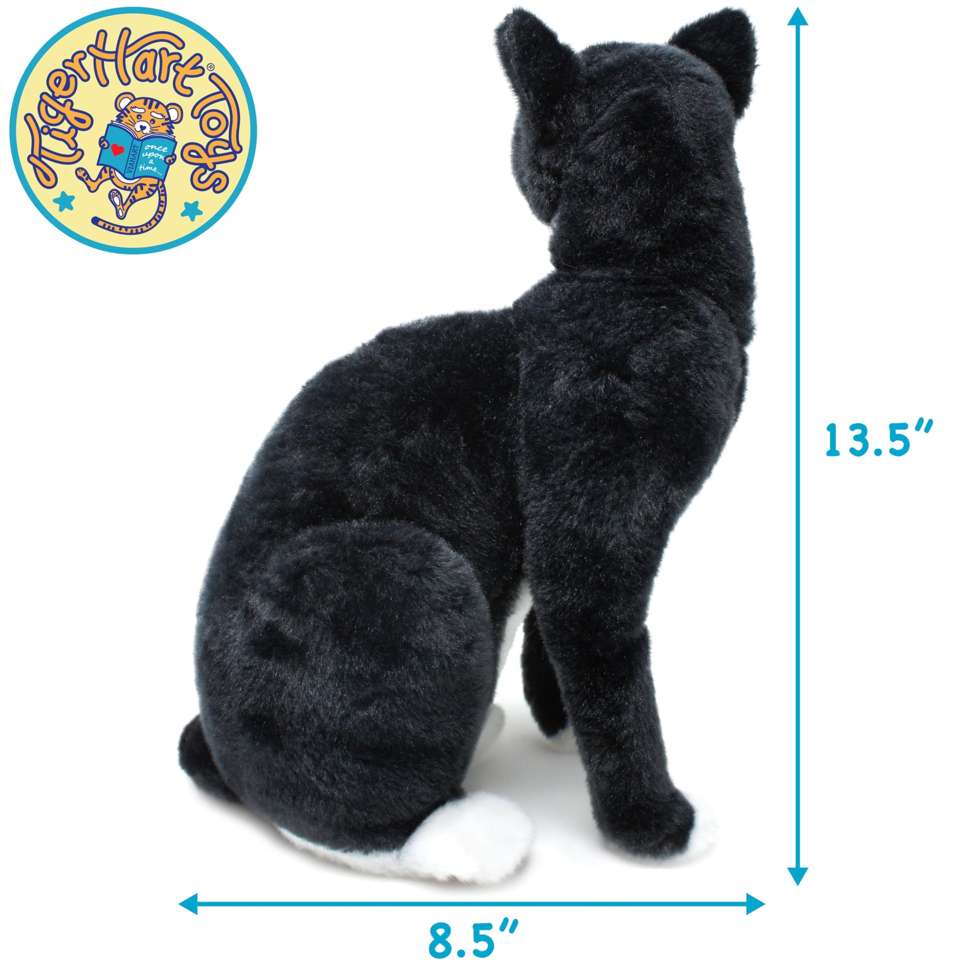 TigerHart Tate The Tuxedo Cat - 14 Inch Stuffed Animal Plush Black and White Kitten