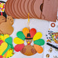 Winlyn 12 Sets Thanksgiving Wreath Signs Decorations Art Sets DIY Thanksgiving Craft Kits Give Thanks Turkey Fall Maple Leaf Foam Stickers Googly Eyes