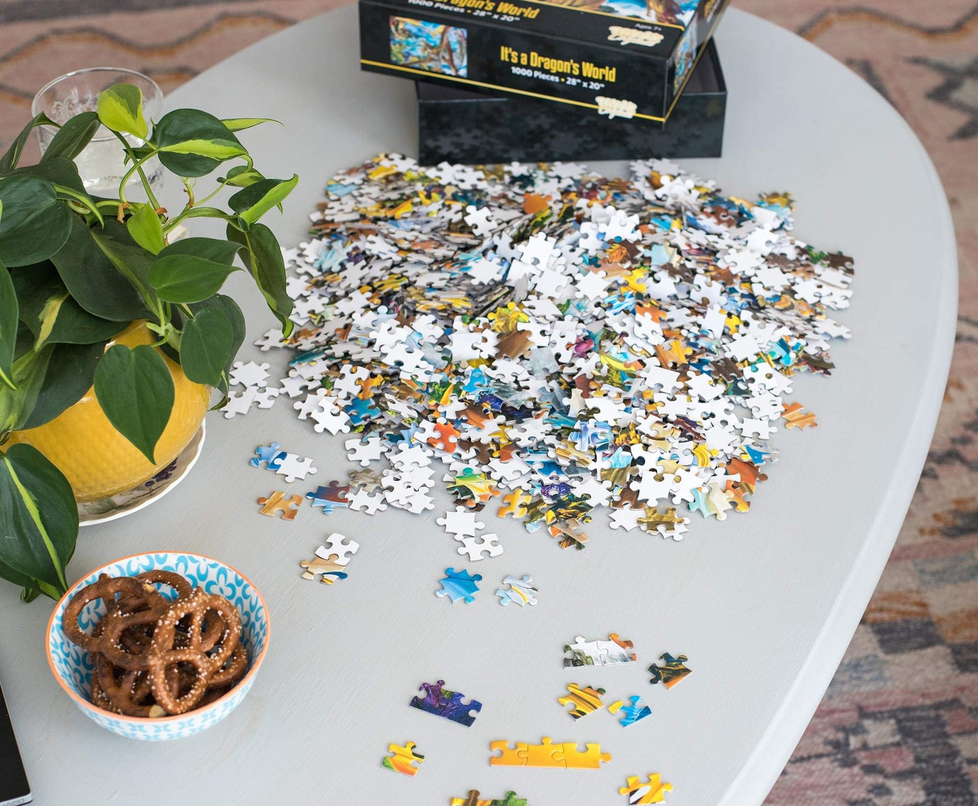 It's A Dragon's World Fantasy Puzzle | Challenging 1000 Piece Jigsaw Puzzle for Adults and Kids | Magic-Themed Brain Teaser | Fun Game Night Activity
