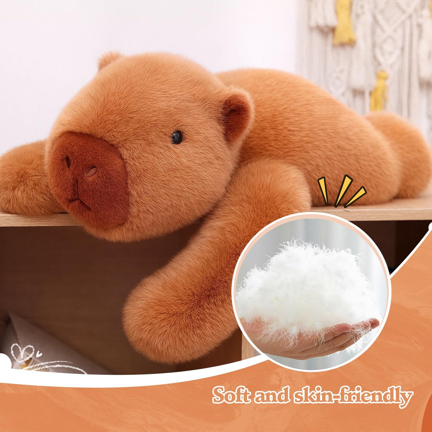 12in Weighted Capybara Plush Toy, Soft Stuffed Animal Pillow for Kids