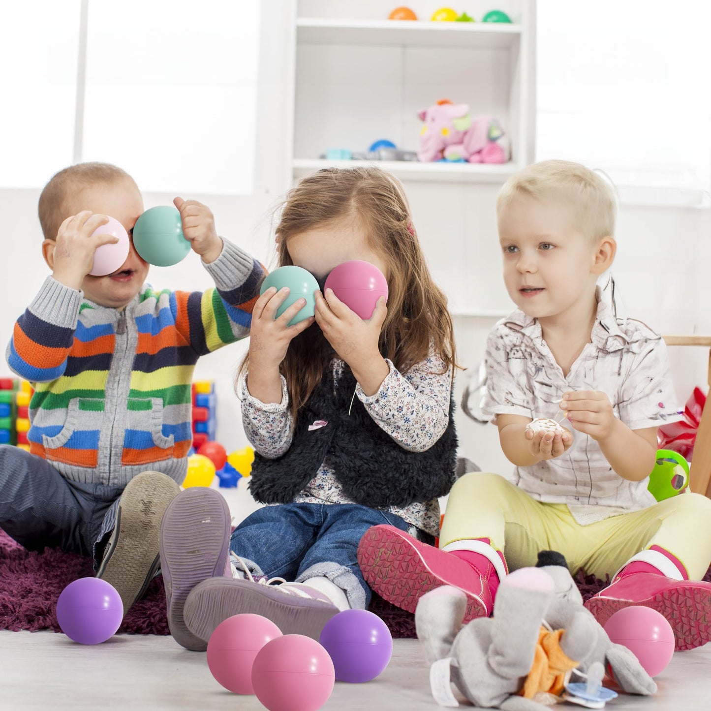 BalanceFrom Play Pit Balls Toy Set for Kids with Mesh Bag, Rainbow or Pastel Colors - Crush-Proof Plastic for Ball Pits, Playhouses, Bounce Houses