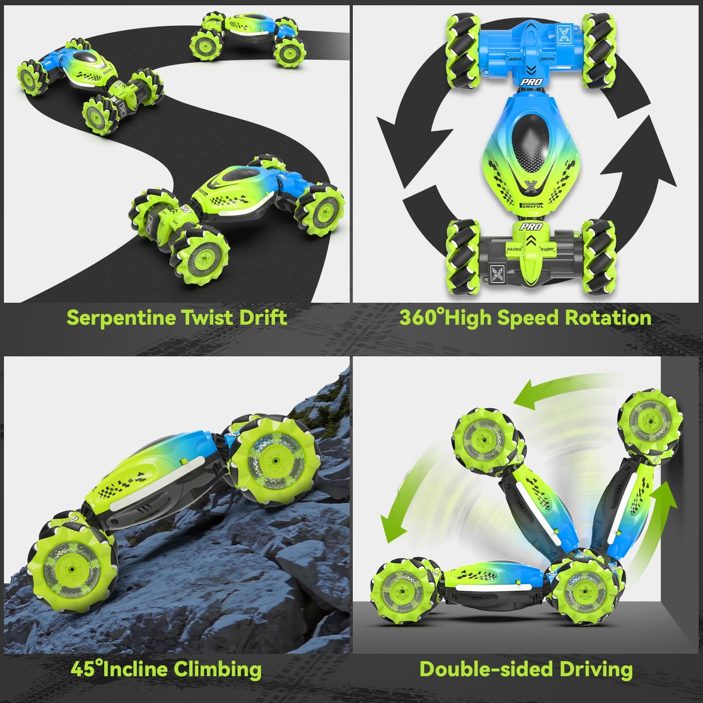 Dysaim Gesture RC Car Hand Controlled Stunt Car for 6-12 yr Boys Girls, 2.4GHz Remote Control Gesture Sensor Toy Drift Twist with Light Music for Kids