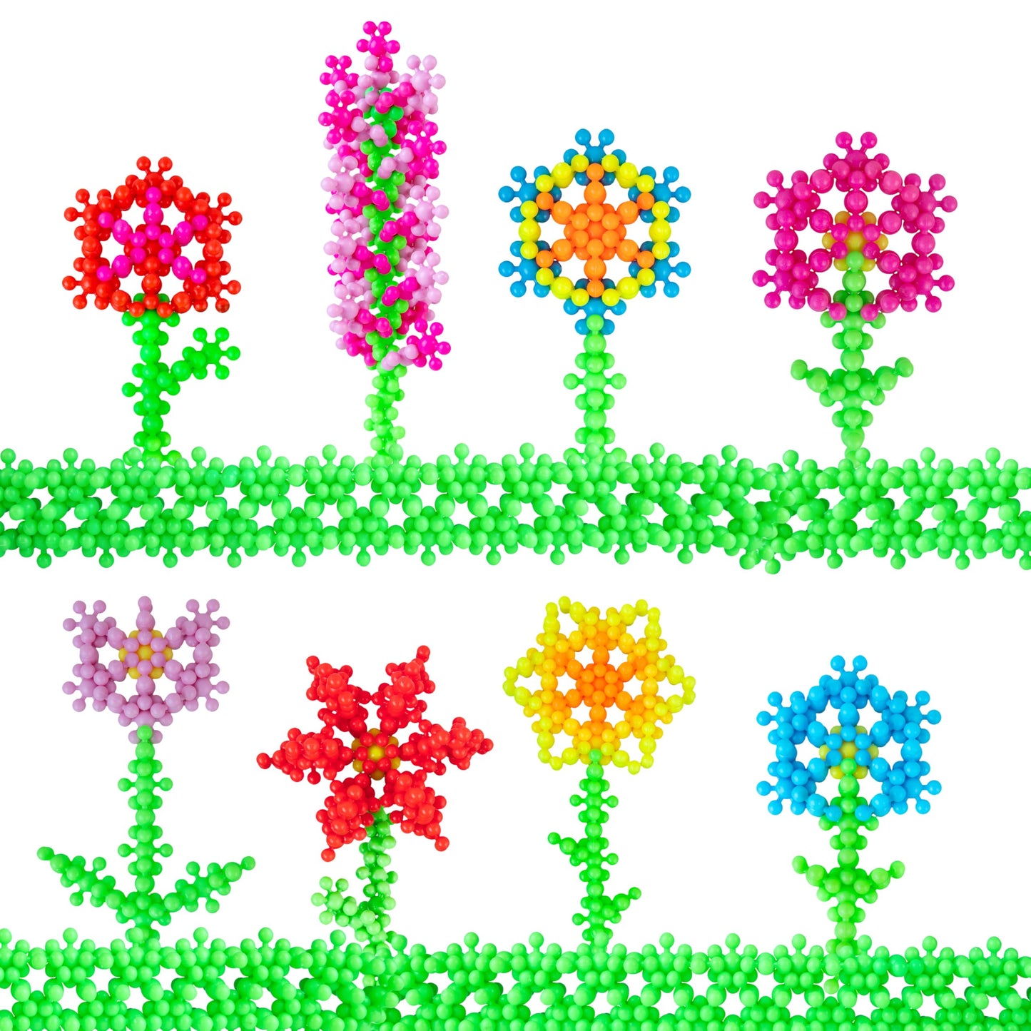 ORB Flower Snaps Interlocking Connecting Toys - 200 Piece Interlocking Building Block STEM Toy for Kids - Flower Shaped Clip Together Building Discs