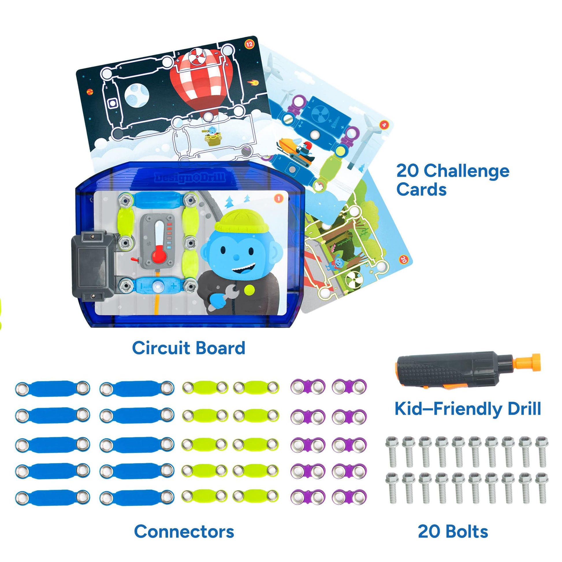 Educational Insights Design & Drill Adventure Circuits - STEM Toy for Kids Ages 5+, Science Kits and Circuit Board for Kids