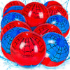 12 Pack Spider Theme Beach Ball - 9.84" Bulk Inflatable Beach Balls for Summer Water Games Pool Games, Blue and Red Spider Web Birthday Party
