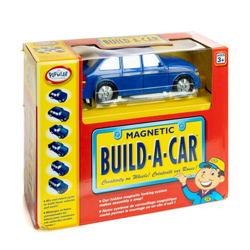 Popular Playthings Magnetic Build-A-Car Set, Build-Your-Own Car Toy for Creative Vehicle Play, Gifts for Kids Ages 3 & Up - 11 Pieces
