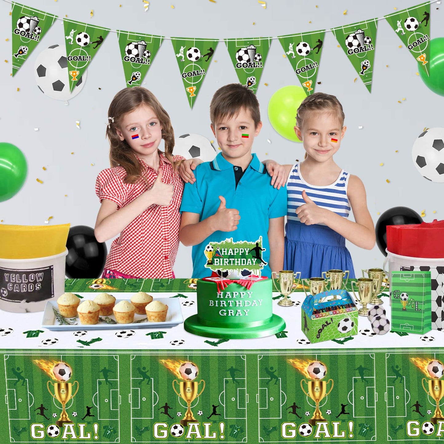 4 Pack Soccer Party Tablecloths Soccer Birthday Decorations Plastic Disposable Sports Theme Party Table Covers Soccer Theme Table Cloth for Rectangle
