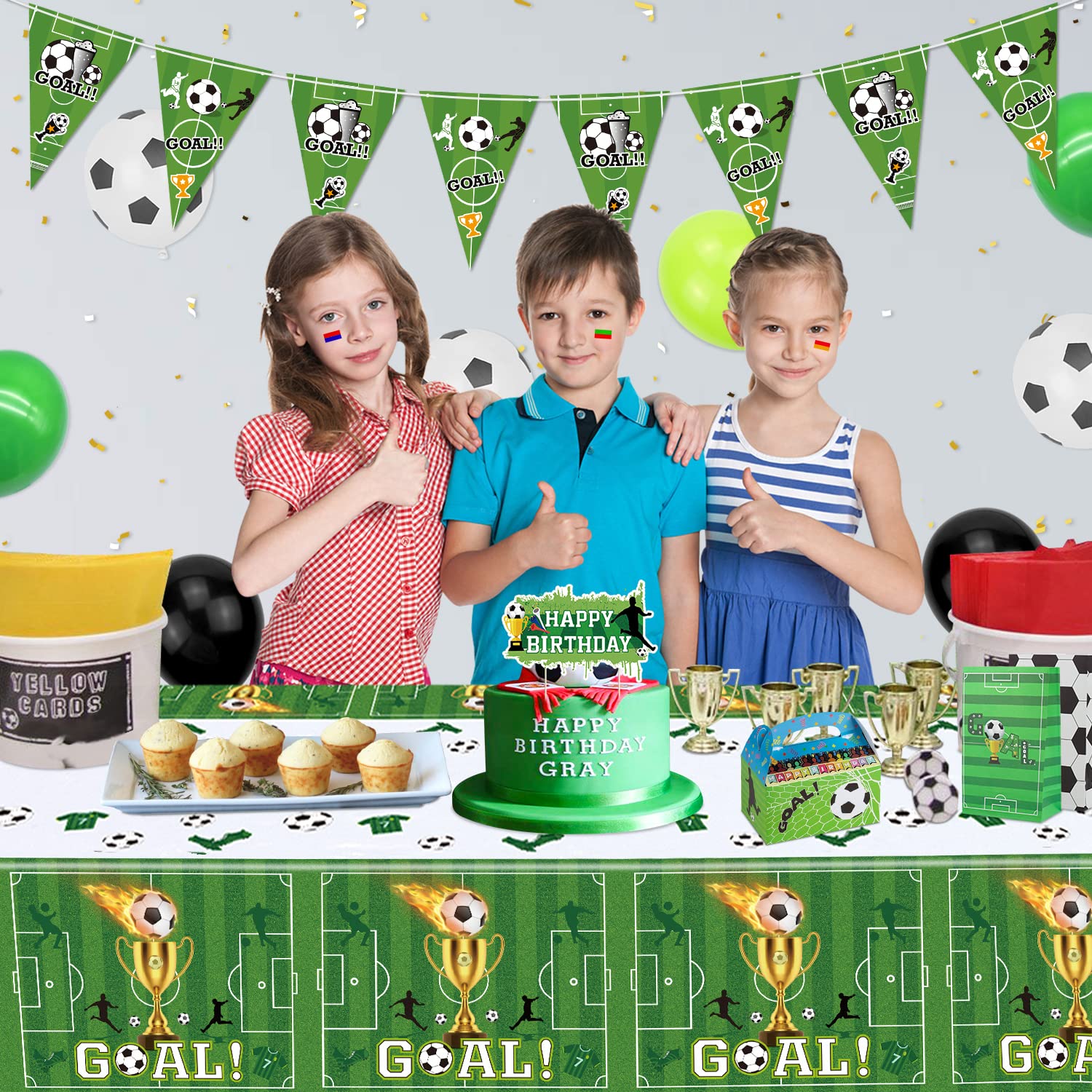 4 Pack Soccer Party Tablecloths Soccer Birthday Decorations Plastic Disposable Sports Theme Party Table Covers Soccer Theme Table Cloth for Rectangle