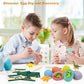 EXBEPE Dinosaur Eggs Excavation Dig Kit, 12 Fossilized Colorful Easter Dinosaur Egg with 12 Cards and 12 Dig Tools, Science Education STEM Toys