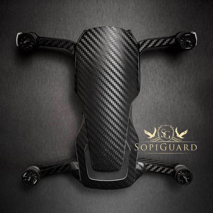 SopiGuard Black Carbon Fiber Precision Edge-to-Edge Coverage Vinyl Sticker Skin Controller 3 x Battery Wraps for DJI Mavic Air