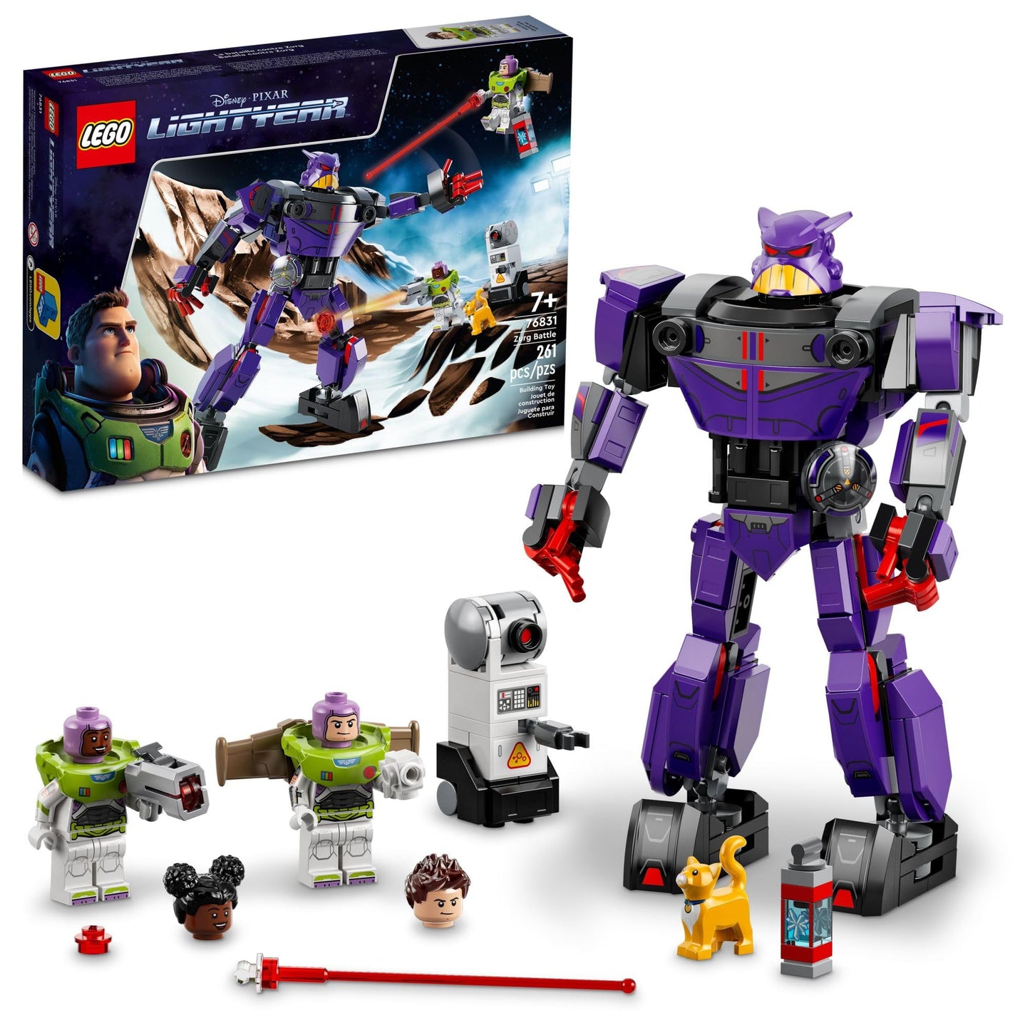 LEGO Disney and Pixar’s Lightyear Zurg Battle 76831 - Buildable Robot Toy with Mech Action Figure, Buzz Minifigure with Laser and Jetpack, Great Gift