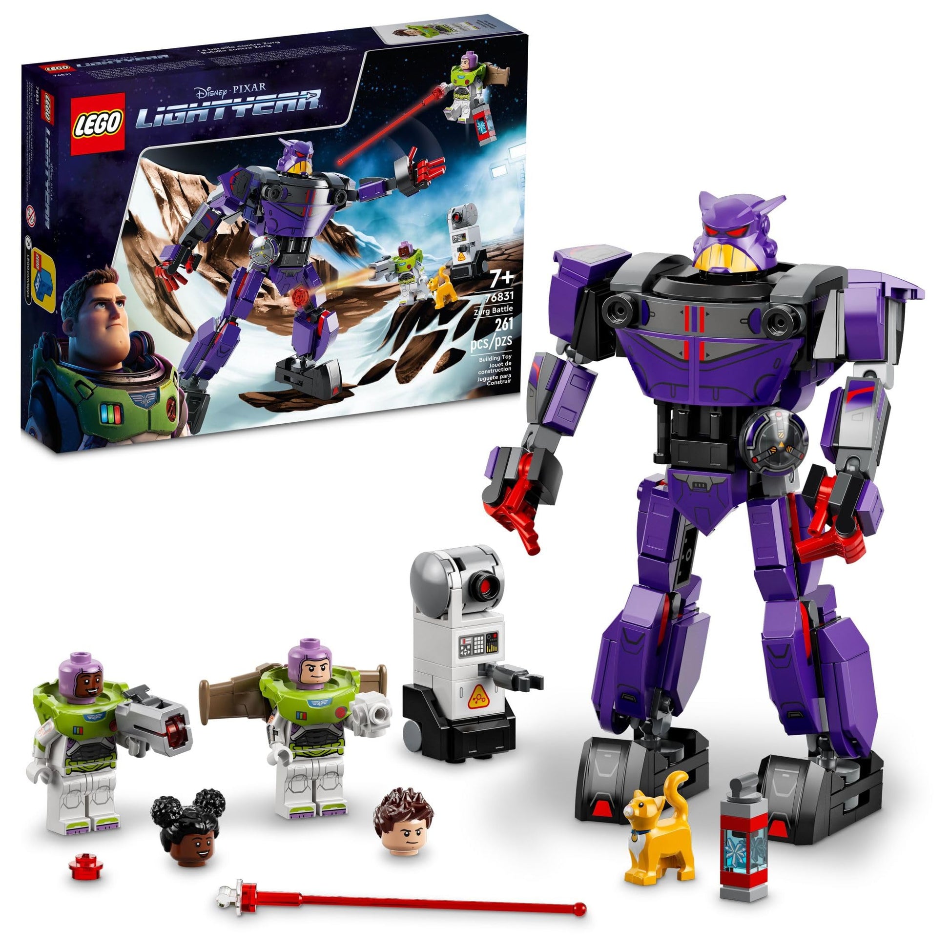 LEGO Disney and Pixar’s Lightyear Zurg Battle 76831 - Buildable Robot Toy with Mech Action Figure, Buzz Minifigure with Laser and Jetpack, Great Gift
