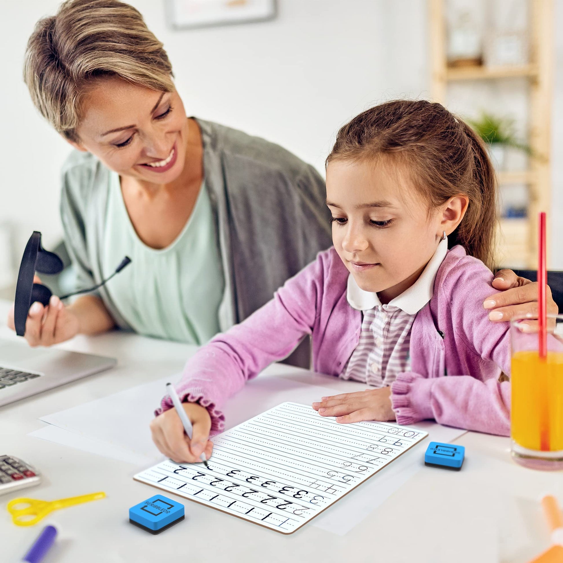 Scribbledo Alphabet Tracing Whiteboard, Dry Erase Lapboard 9x12
